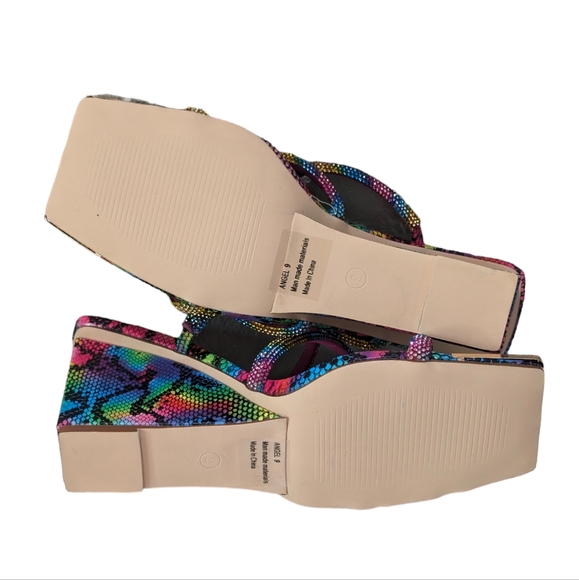 Ninety Union Rainbow Snake wedge sandals 9 - Picture 7 of 9